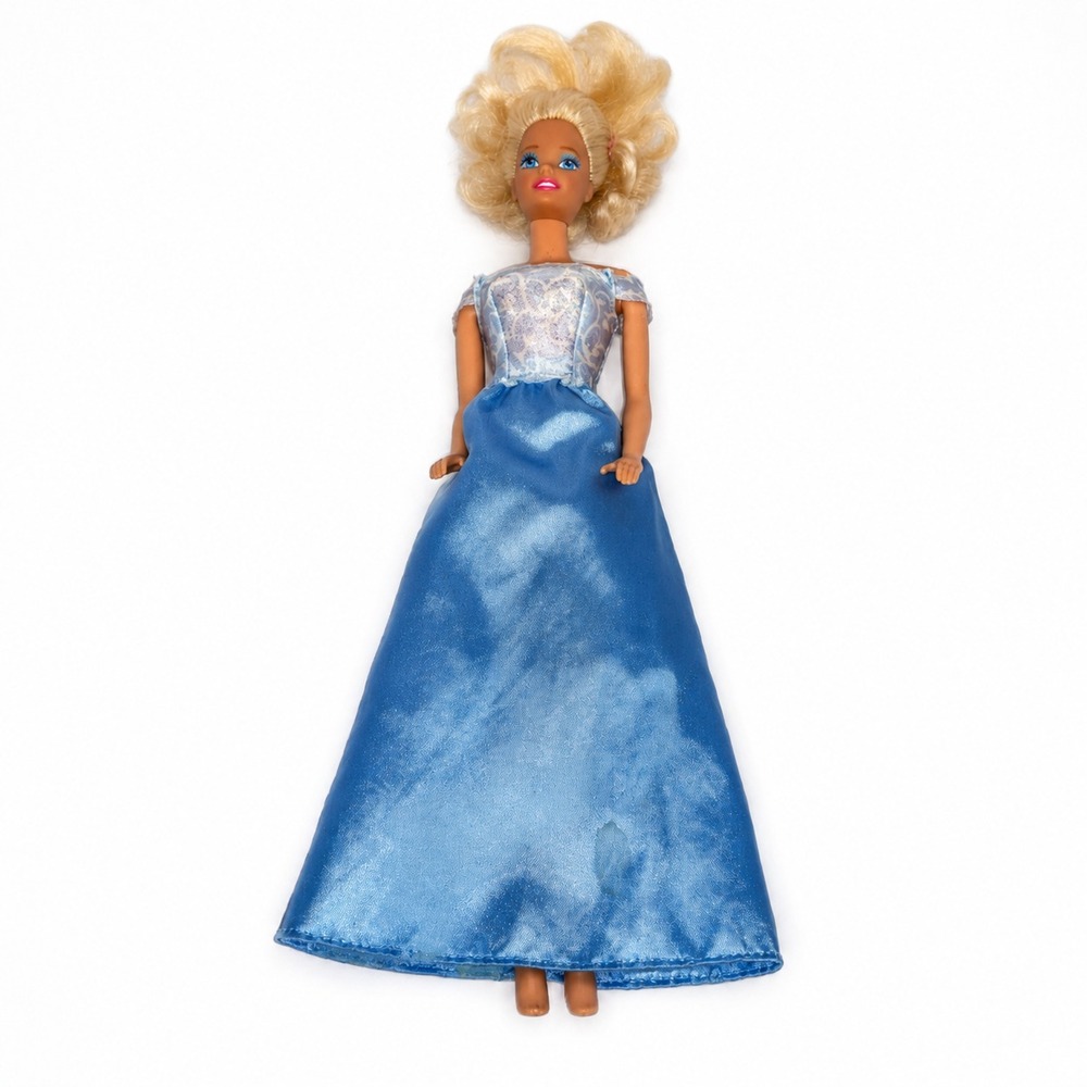 Barbie Doll Blue Glitter Princess Ball Gown Mattel‎ 1966 Body Blonde
